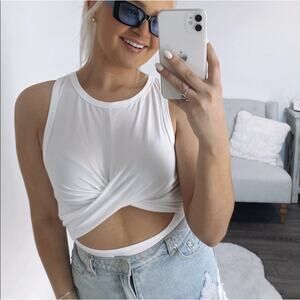 NWT Rylee Ann's women's white thong clasp bodysuit with cutout made in USA